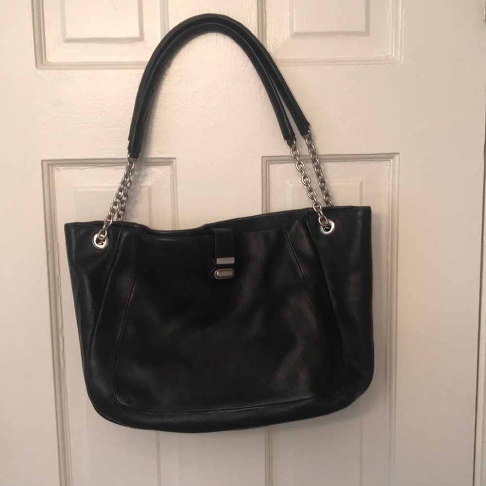 🖤Black Leather Tote by Hilfiger🖤